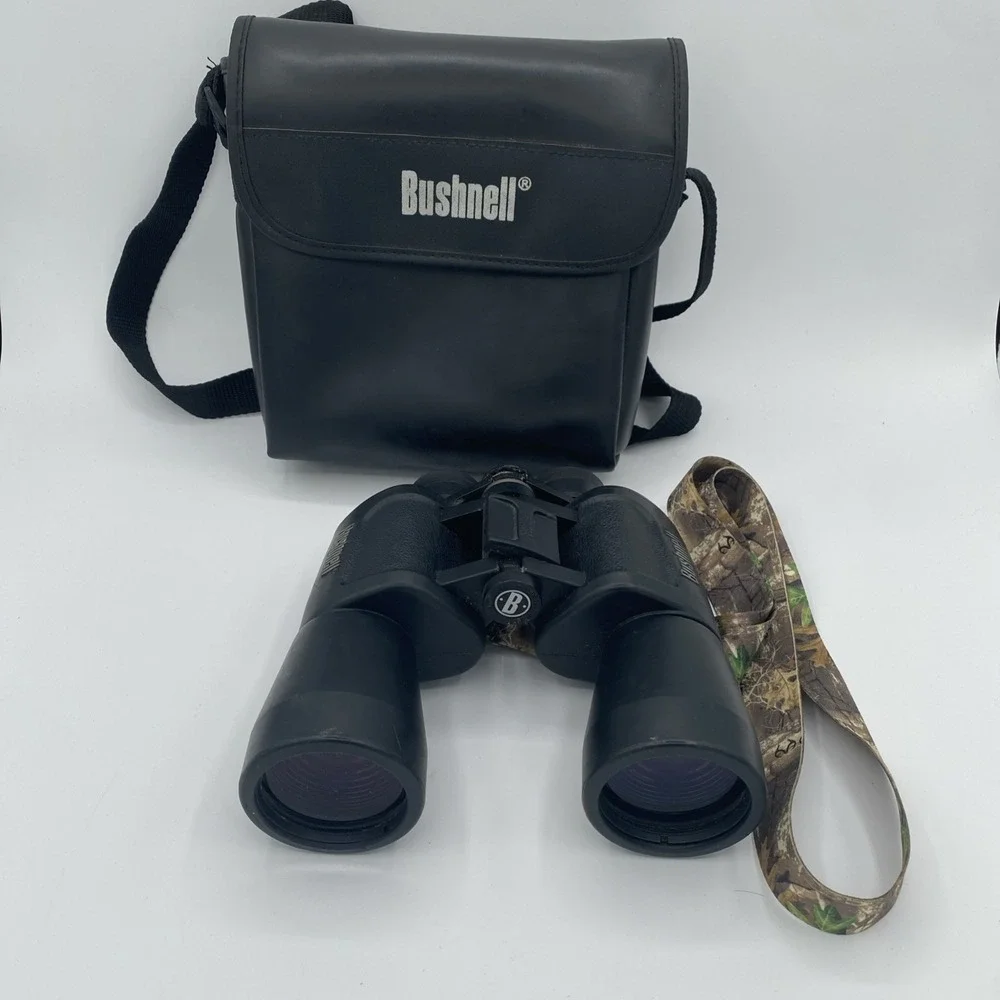 Bushnell Power View Binoculars 12x50 With Strap And Carry Case